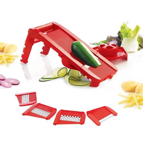 Mastrad - Mandoline Multi-lames Et Râpes - Rouge