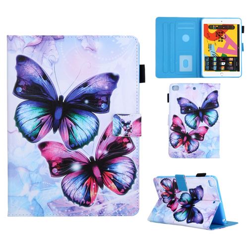 Etui en PU impression de motifs avec porte-carte papillon pour votre Apple iPad Mini (2019) 7.9 pouces/Mini 4/Mini 3/Mini 2/Mini