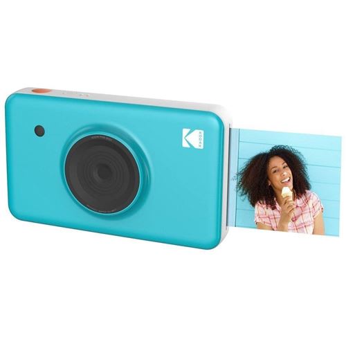 Kodak Mini Shot Sans Fil 2x3 Pouces Imprime W/4 Pass Technologie D'impression Brevetée 2 En 1 Appareil Photo Numérique À Impression Instantanée (bleu)