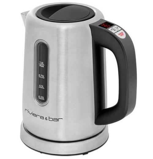 Bouilloire sans fil 1l 2000w inox/noir Riviera & Bar bbt350