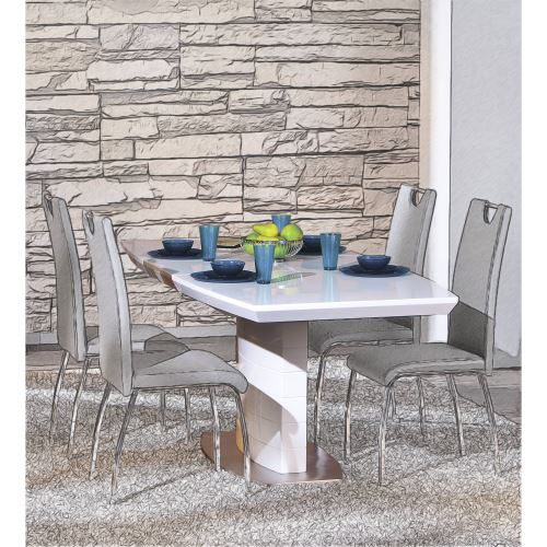 Table De Salle A Manger Moderne Extensible Mdf Laque Blanc