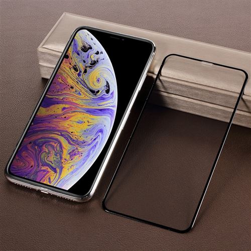 Protecteur écran en verre trempé 0.3mm résine pleine taille 3D incurvée noir pour votre Apple iPhone XS Max