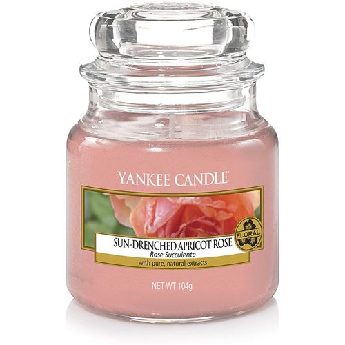 Yankee Candle - Bougie jarre en verre senteur rose et abricot Petit modèle