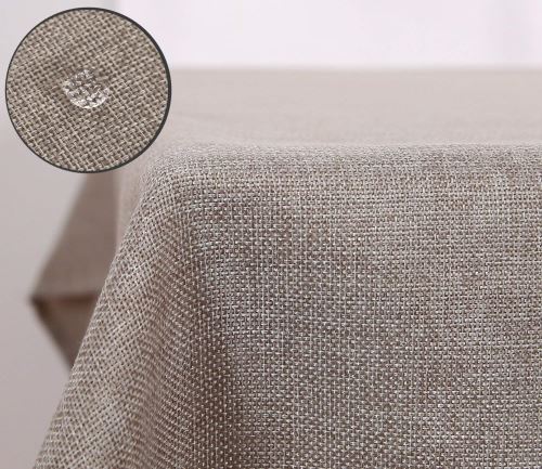 Deconovo Nappe de Tables Rectangulaire Imperméable Effet Lin Anti-tâche pour Picnic 150x300 cm Lin