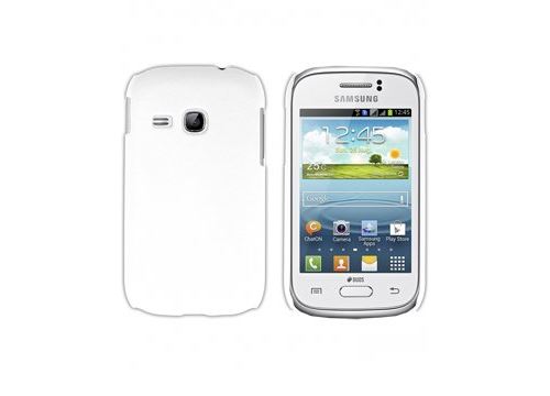 Coque rigide blanche pour Samsung Galaxy Young S6310 aspect mat toucher rubber gomme