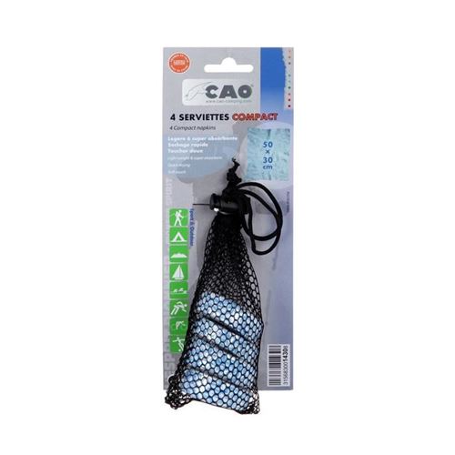 CAO CAMPING Lot de 4 Serviettes compactes - 50 x 30 cm