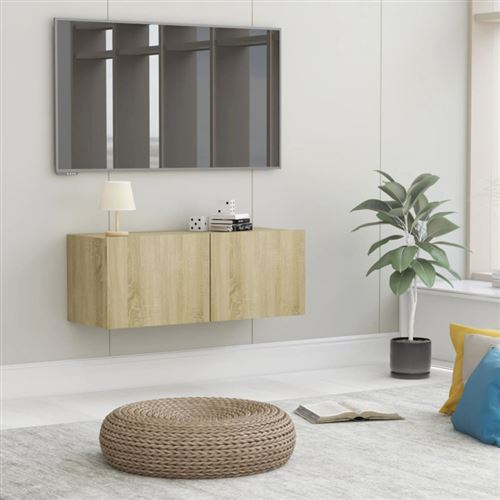 Vidaxl Chêne Sonoma Meuble Tv 80X30x30 Cm Bois D'ingénierie - Image 1