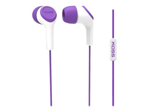 Koss KEB15i - In-ear hoofdtelefoons met micro - inwendig - met bekabeling - 3,5 mm-stekker - ruisisolatie - paars