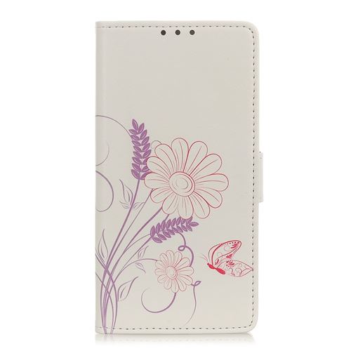 Etui en PU impression de motifs avec support papillon et fleur pour votre Xiaomi Mi Note 10 Lite