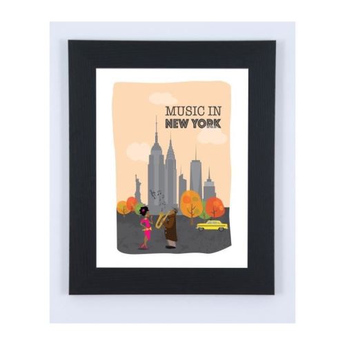 Image encadrée Music in New-York - 47 x 57 cm