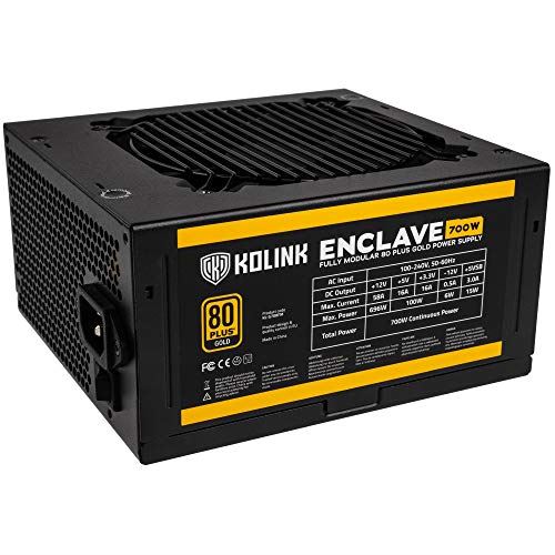 kolink kolink enclave 80 plus gold netzteil, modular - 700 watt noir