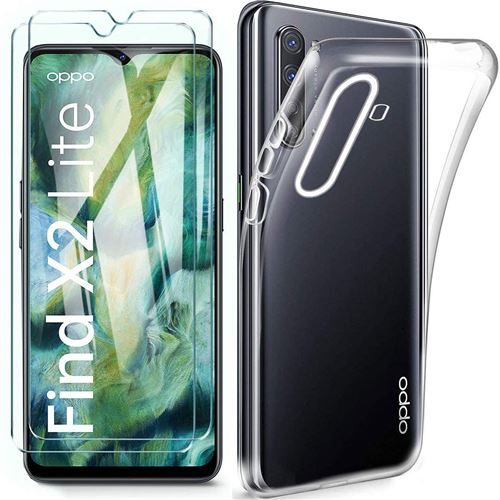 Coque pour Oppo FIND X2 LITE et 2 Verres Trempé - Protection Silicone Souple Film Vitre Protection Ecran Phonillico®
