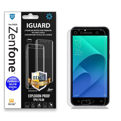 IBROZ Protection écran TPU Full Cover 4H (x2) ASUS Zenfone 4 SELFIE (ZD553KL) écran 5,5