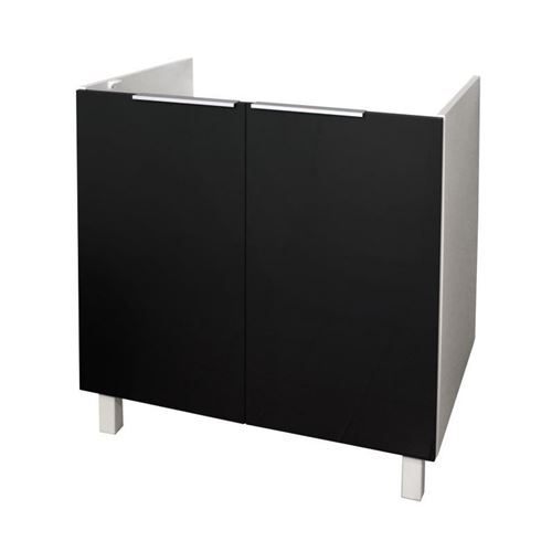 POP Meuble sous-évier 80 cm - Noir Haute Brillance