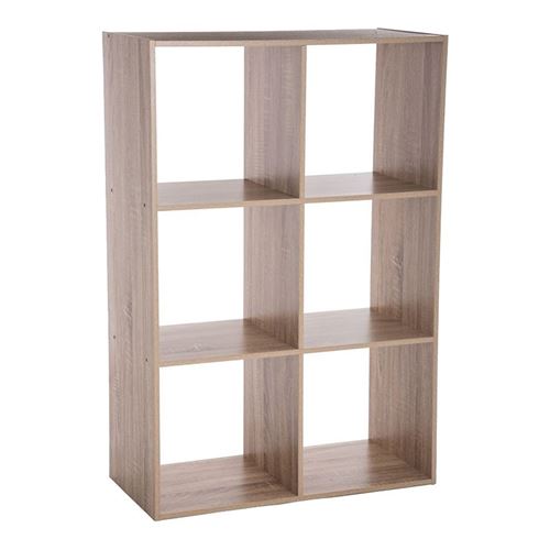 Atmosphera Etagère 6 Cases Mix - P. 32 cm x H. 100,5 cm - Beige