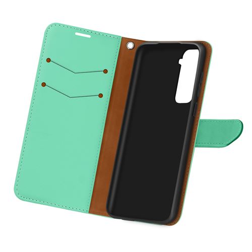 Housse pour Samsung Galaxy S21 Folio Portefeuille Support Vidéo Dragonne Bleu turquoise