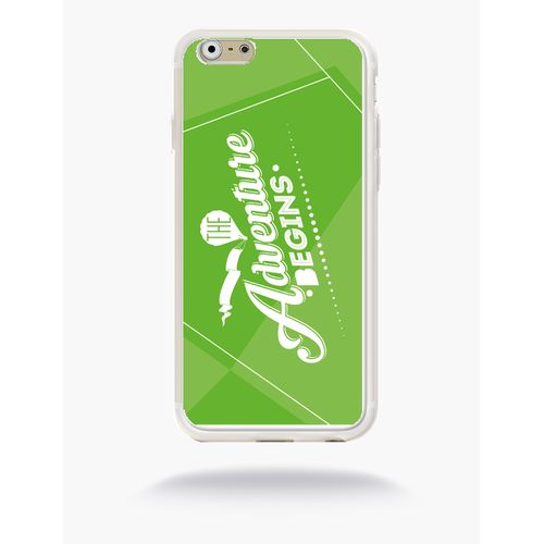 Coque The Adventure Begins Fond Vert Compatible Apple Iphone 6 Silicone Blanc Mat