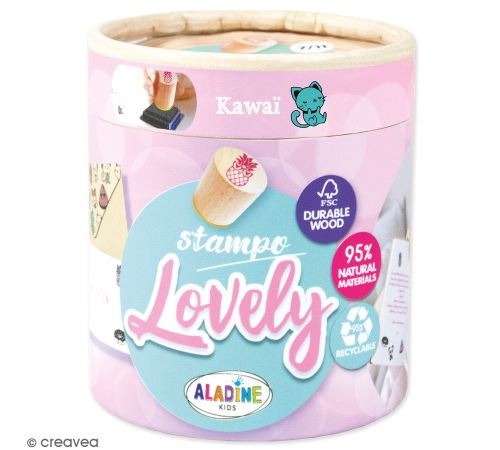 Kit de tampons bois Stampo Lovely - Kawai - 15 pcs