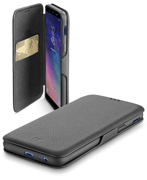 Cellularline Bookclugala6pl18 K étui Bookstyle pour Samsung Galaxy A6 Plus (2018) – Noir