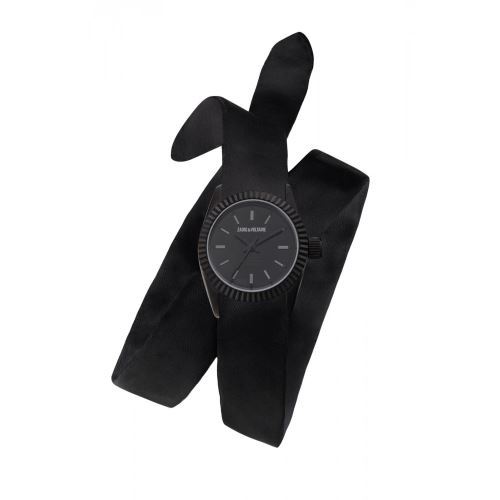 Montre Mixte Zadig & Voltaire à Quartz Cadran Noir 26 mm Et Bracelet Noir En Satin ZVS001