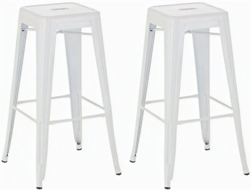 CLP Lot de 2 tabourets de bar Joshua , Blanc