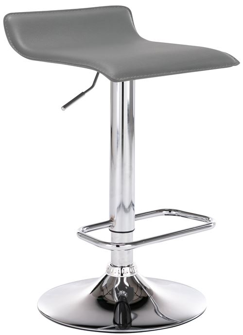 CLP Tabouret de bar Dyn en similicuir avec pied en métal , Gris