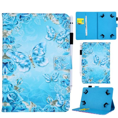 Etui en PU Universel 10 pouces papillons pour votre Apple iPad 9.7 pouces/Galaxy Tab S2 9.7 Etc