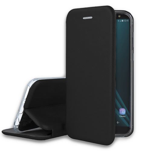 iBroz Folio - Protection à rabat pour téléphone portable - cuir - noir - pour Samsung Galaxy A6