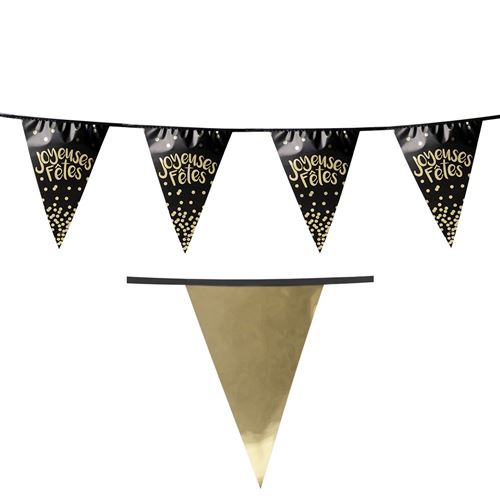 banderole joyeuses fêtes noire 4 m