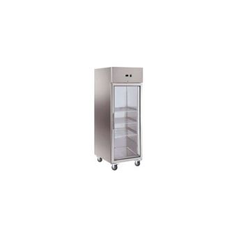 ARMOIRE REFRIGEREE INOX 1 PORTE VITREE 650 LITRES - - Inox1740Vitrée x830x2010mm - 1