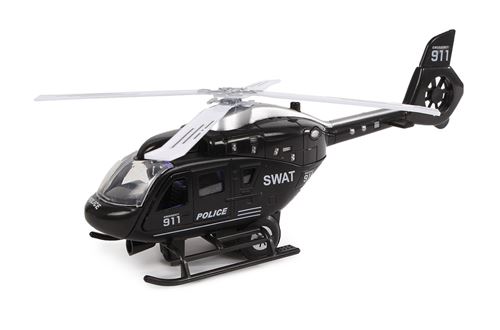 2-Play hélicoptère de police USA pull-back 22 cm noir