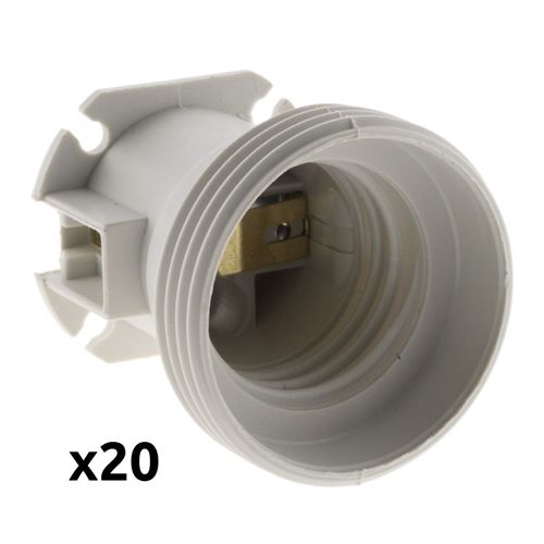 Zenitech Blanc - Lot De 20 Douilles De Chantier E27