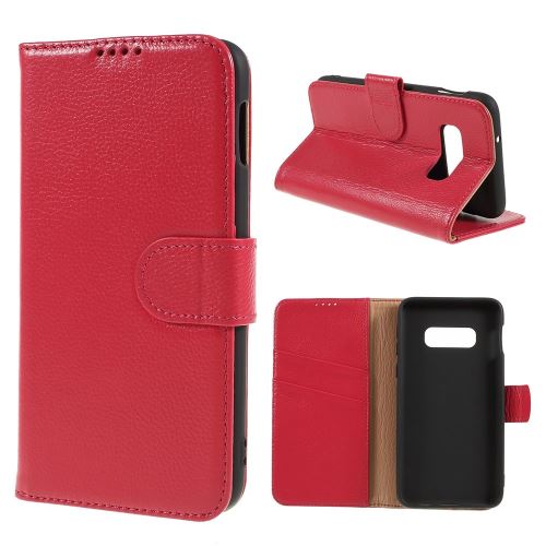 Etui en cuir véritable magnétique rouge pour votre Samsung Galaxy S10e