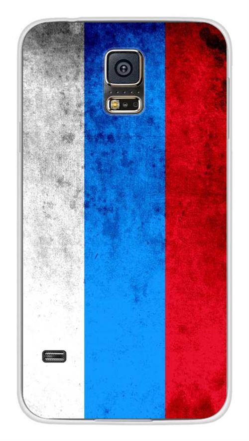 Coque en silicone imprimée compatible Samsung Galaxy S5 Drapeau Russie