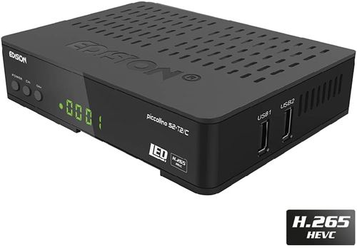 Récepteur TV EDISION PICCOLLO S2+T2/C - Satellite, TNT, Câble | Full HD H.265 | Streaming Smartphone