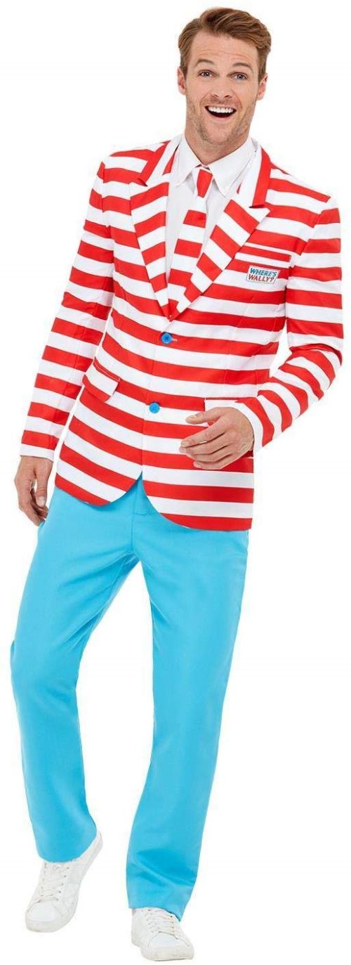 Smiffys 50268XL Combinaison pour homme Rouge et blanc Taille XL 117 à 122 cm