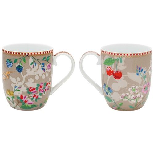 Petit mug pip floral hummingbirds kaki neotilus 51002144
