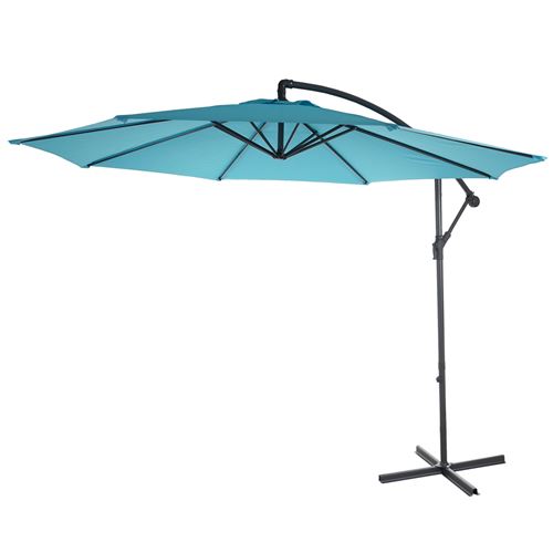 Parasol d&eacute;port&eacute; semi-pro Acerra, 3m inclinable turquoise sans support