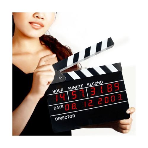 Horloge imitation clap cinéma - Réveil numérique