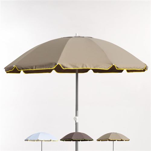 Parasol Mer Plage 220 Cm en Coton Épais Coupe-Vent Ed Limitée ROME, Couleur: Beige