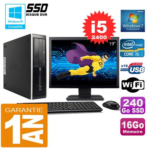 Pc hp compaq 8300 sff core i5-2400 ram 16go disque 240 go ssd wifi w7 ecran 19' État correct - Hewlett-Packard reconditionné disponible sur Fnac
