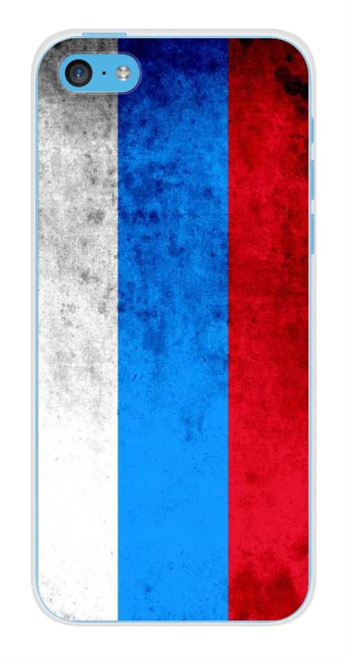 Coque en silicone imprimée compatible Apple iPhone 5C Drapeau Russie
