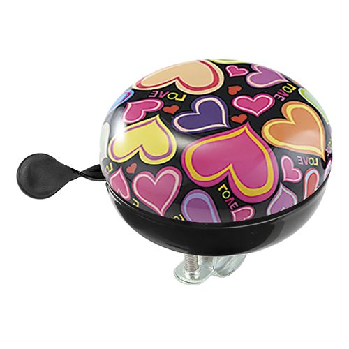 M-Wave sonnette de bicyclette truc-dong Hearts 80 mm multicolore