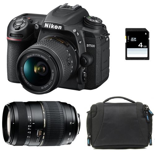 NIKON d7500 + 18-55 vr + tamron 70-300 di + sac + carte sd 4go