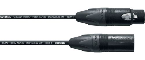 Cordial CDX10-1 - Câble DMX 5 points XLR mâle-XLR femelle 10 m