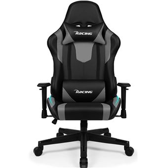 Chaise Gaming Ergonomique Grise Avec Repose-Pieds - Fauteuil Gamer Respirant 150kg