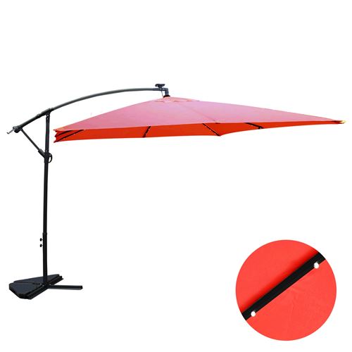 Solenzara Bulle terracotta : parasol LED déporté 3x3m