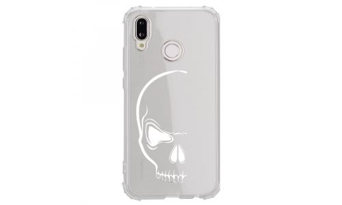 Coque souple pour Huawei P20 Lite avec impression Motifs crâne blanc