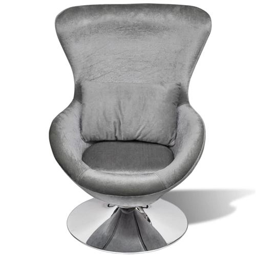 vidaXL Fauteuil eivormig zilver