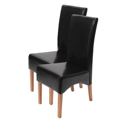 Générique Noir Lot De 2 Chaise Latina Interieur Non Pliable En Bois H. 102 Cm - Image 1